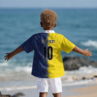 Haiti and Brazil Football Custom Kid Hawaiian Shirt Splash Half Split LT03