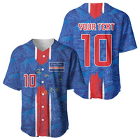Cabo Verde Custom Baseball Jersey Paint Brush Stroke Shark Pattern Map Design