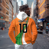 Cote D'Ivoire Football Custom Hoodie Abstract Wave Pattern Tribal Sporty Style
