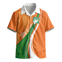 Cote D'Ivoire Football Custom Kid Hawaiian Shirt Abstract Wave Pattern Tribal Sporty Style