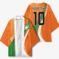 Cote D'Ivoire Football Custom Kimono Abstract Wave Pattern Tribal Sporty Style