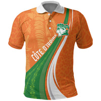 Cote D'Ivoire Football Custom Polo Shirt Abstract Wave Pattern Tribal Sporty Style