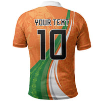 Cote D'Ivoire Football Custom Polo Shirt Abstract Wave Pattern Tribal Sporty Style