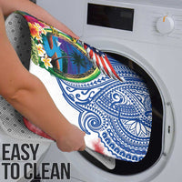 Guam and United States Together Bathroom Set Bald Eagle and Guam Seal with Flower and Tribal Tattoos - Wonder Print Shop