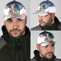 Guam and United States Together Classic Cap Bald Eagle and Guam Seal with Flower and Tribal Tattoos - Wonder Print Shop