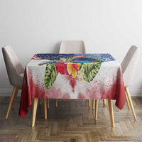 Guam and United States Together Tablecloth Bald Eagle and Guam Seal with Flower and Tribal Tattoos - Wonder Print Shop