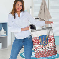 Ukraine Merry Christmas Laundry Basket Ukraine Emblem and Vyshyvanka Xmas Style - Wonder Print Shop