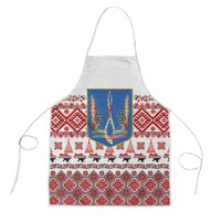 Ukraine Merry Christmas Apron Ukraine Emblem and Vyshyvanka Xmas Style - Wonder Print Shop