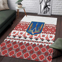 Ukraine Merry Christmas Area Rug Ukraine Emblem and Vyshyvanka Xmas Style - Wonder Print Shop