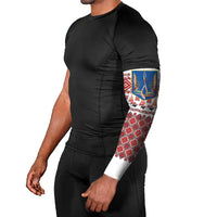 Ukraine Merry Christmas Arm Sleeves Ukraine Emblem and Vyshyvanka Xmas Style - Wonder Print Shop