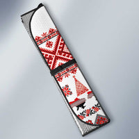 Ukraine Merry Christmas Auto Sun Shade Ukraine Emblem and Vyshyvanka Xmas Style - Wonder Print Shop