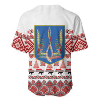 Ukraine Merry Christmas Baseball Jersey Ukraine Emblem and Vyshyvanka Xmas Style - Wonder Print Shop