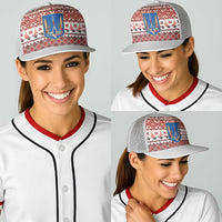 Ukraine Merry Christmas Baseball Net Cap Ukraine Emblem and Vyshyvanka Xmas Style - Wonder Print Shop