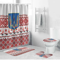 Ukraine Merry Christmas Bathroom Set Ukraine Emblem and Vyshyvanka Xmas Style - Wonder Print Shop