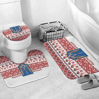 Ukraine Merry Christmas Bathroom Set Ukraine Emblem and Vyshyvanka Xmas Style - Wonder Print Shop