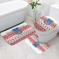 Ukraine Merry Christmas Bathroom Set Ukraine Emblem and Vyshyvanka Xmas Style - Wonder Print Shop
