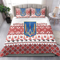 Ukraine Merry Christmas Bedding Set Ukraine Emblem and Vyshyvanka Xmas Style - Wonder Print Shop