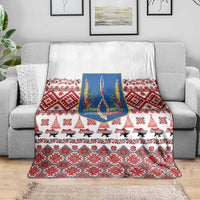 Ukraine Merry Christmas Blanket Ukraine Emblem and Vyshyvanka Xmas Style - Wonder Print Shop