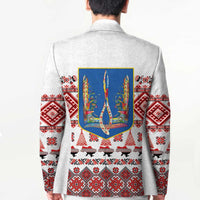 Ukraine Merry Christmas Blazer Ukraine Emblem and Vyshyvanka Xmas Style - Wonder Print Shop