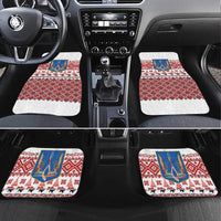 Ukraine Merry Christmas Car Mats Ukraine Emblem and Vyshyvanka Xmas Style - Wonder Print Shop