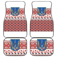 Ukraine Merry Christmas Car Mats Ukraine Emblem and Vyshyvanka Xmas Style - Wonder Print Shop