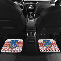 Ukraine Merry Christmas Car Mats Ukraine Emblem and Vyshyvanka Xmas Style - Wonder Print Shop