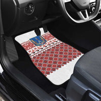 Ukraine Merry Christmas Car Mats Ukraine Emblem and Vyshyvanka Xmas Style - Wonder Print Shop