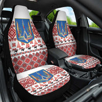 Ukraine Merry Christmas Car Seat Cover Ukraine Emblem and Vyshyvanka Xmas Style - Wonder Print Shop