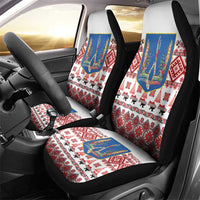 Ukraine Merry Christmas Car Seat Cover Ukraine Emblem and Vyshyvanka Xmas Style - Wonder Print Shop