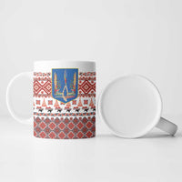 Ukraine Merry Christmas Ceramic Mug Ukraine Emblem and Vyshyvanka Xmas Style - Wonder Print Shop