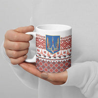 Ukraine Merry Christmas Ceramic Mug Ukraine Emblem and Vyshyvanka Xmas Style - Wonder Print Shop