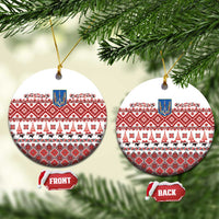 Ukraine Merry Christmas Ceramic Ornament Ukraine Emblem and Vyshyvanka Xmas Style - Wonder Print Shop