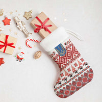 Ukraine Merry Christmas Stocking Ukraine Emblem and Vyshyvanka Xmas Style - Wonder Print Shop