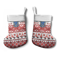 Ukraine Merry Christmas Stocking Ukraine Emblem and Vyshyvanka Xmas Style - Wonder Print Shop