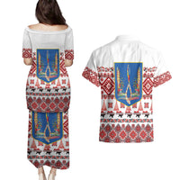 Ukraine Merry Christmas Couples Matching Puletasi and Hawaiian Shirt Ukraine Emblem and Vyshyvanka Xmas Style - Wonder Print Shop