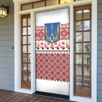 Ukraine Merry Christmas Door Cover Ukraine Emblem and Vyshyvanka Xmas Style - Wonder Print Shop