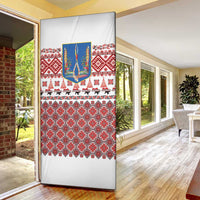 Ukraine Merry Christmas Door Cover Ukraine Emblem and Vyshyvanka Xmas Style - Wonder Print Shop
