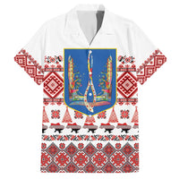 Ukraine Merry Christmas Family Matching Long Sleeve Bodycon Dress and Hawaiian Shirt Ukraine Emblem and Vyshyvanka Xmas Style - Wonder Print Shop