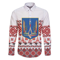 Ukraine Merry Christmas Family Matching Long Sleeve Bodycon Dress and Hawaiian Shirt Ukraine Emblem and Vyshyvanka Xmas Style - Wonder Print Shop