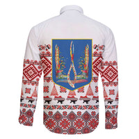 Ukraine Merry Christmas Family Matching Long Sleeve Bodycon Dress and Hawaiian Shirt Ukraine Emblem and Vyshyvanka Xmas Style - Wonder Print Shop