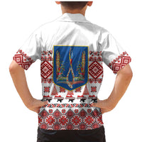 Ukraine Merry Christmas Family Matching Mermaid Dress and Hawaiian Shirt Ukraine Emblem and Vyshyvanka Xmas Style - Wonder Print Shop