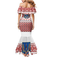 Ukraine Merry Christmas Family Matching Mermaid Dress and Hawaiian Shirt Ukraine Emblem and Vyshyvanka Xmas Style - Wonder Print Shop