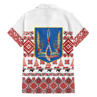Ukraine Merry Christmas Family Matching Off The Shoulder Long Sleeve Dress and Hawaiian Shirt Ukraine Emblem and Vyshyvanka Xmas Style - Wonder Print Shop