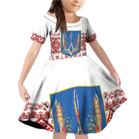 Ukraine Merry Christmas Family Matching Off Shoulder Short Dress and Hawaiian Shirt Ukraine Emblem and Vyshyvanka Xmas Style - Wonder Print Shop