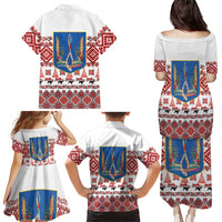 Ukraine Merry Christmas Family Matching Puletasi and Hawaiian Shirt Ukraine Emblem and Vyshyvanka Xmas Style - Wonder Print Shop