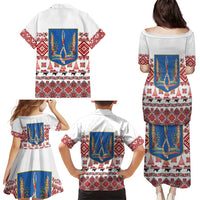 Ukraine Merry Christmas Family Matching Puletasi and Hawaiian Shirt Ukraine Emblem and Vyshyvanka Xmas Style - Wonder Print Shop