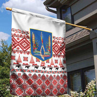Ukraine Merry Christmas Garden Flag Ukraine Emblem and Vyshyvanka Xmas Style - Wonder Print Shop