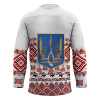 Ukraine Merry Christmas Hockey Jersey Ukraine Emblem and Vyshyvanka Xmas Style - Wonder Print Shop