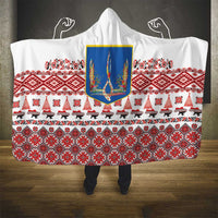 Ukraine Merry Christmas Hooded Blanket Ukraine Emblem and Vyshyvanka Xmas Style - Wonder Print Shop