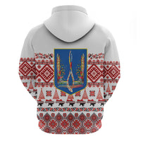 Ukraine Merry Christmas Hoodie Ukraine Emblem and Vyshyvanka Xmas Style - Wonder Print Shop